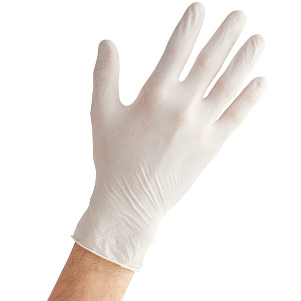 Noble Products White Powder-Free Disposable Latex Gloves for Foodservice -  Small - 1000/Case