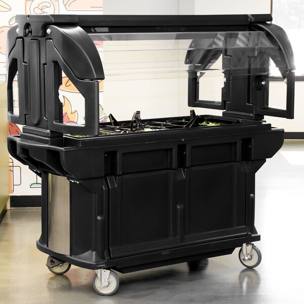 Cambro Vbru5110 Black 5 Versa Ultra Food Salad Bar With Storage