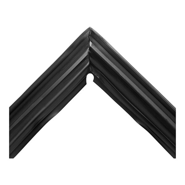 A black plastic curved edge gasket for a MainStreet Equipment GMC-23.
