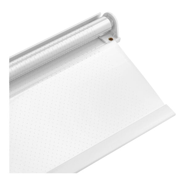 An Avantco Refrigeration night curtain for an air curtain merchandiser with a light on it.