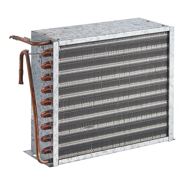 A MainStreet Equipment condenser coil with copper pipes.