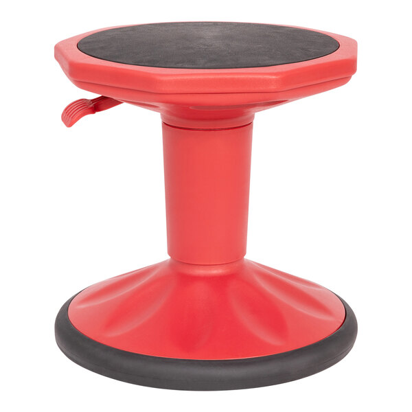 A red and black Flash Furniture Carter kid's adjustable stool.