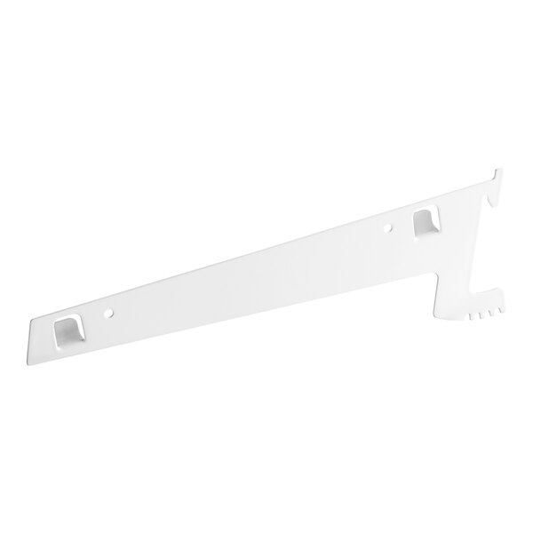 A white plastic rectangular bracket with holes.