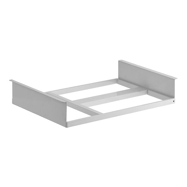 A white metal shelf for Avantco 3-pan freezer rack.