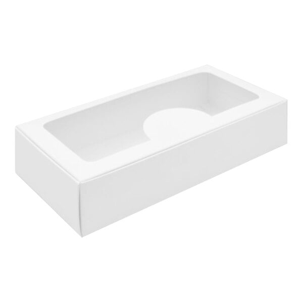 A white rectangular Candy / Chocolate-Covered Strawberry box with a rectangular window.