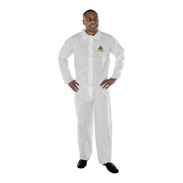 A man in a white Cordova protective suit.