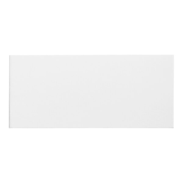 A white rectangular object on a white background.