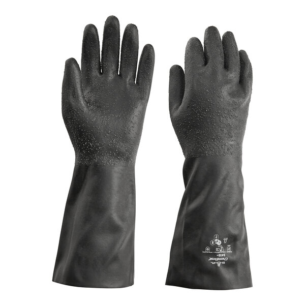 A pair of black Showa neoprene gloves with a rough grip.