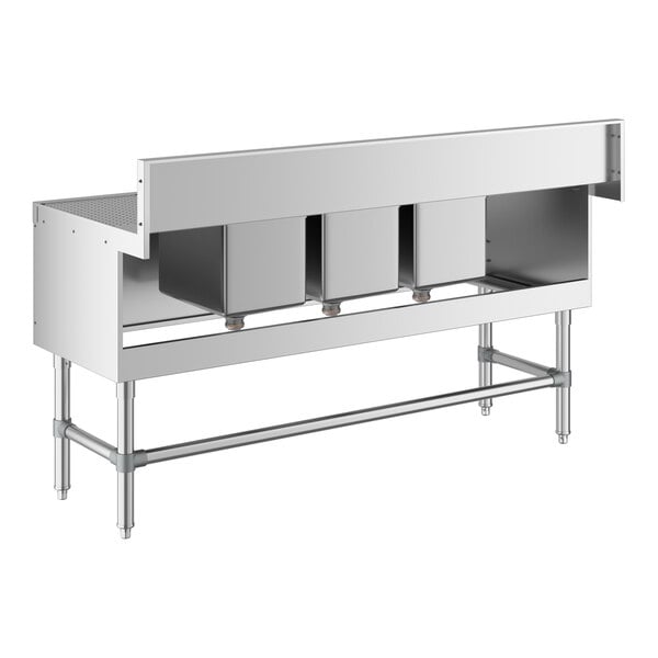 Regency Spec Line 24" x 60" Three Bowl Underbar Sink with Two 12" Drainboards and Faucet