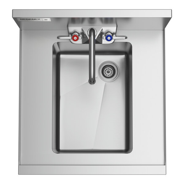 A Regency stainless steel underbar hand sink with faucet.