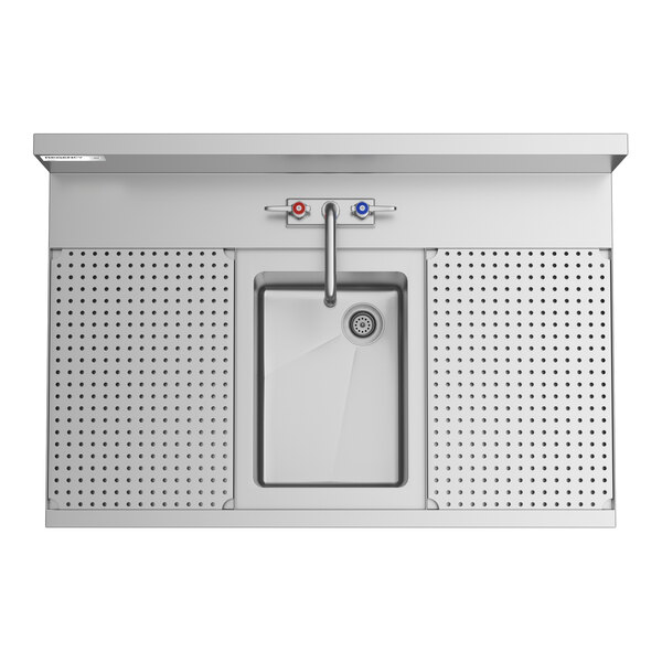 Regency Spec Line 24" x 36" One Bowl Underbar Sink with Two 12" Drainboards and Faucet
