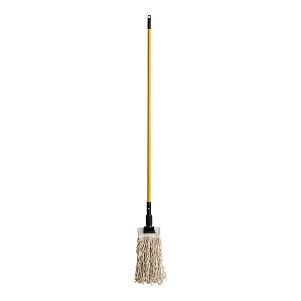 A Lavex wet mop with a yellow handle.