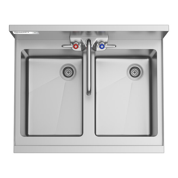 Regency Spec Line 19" x 24" Two Bowl Underbar Sink with Faucet
