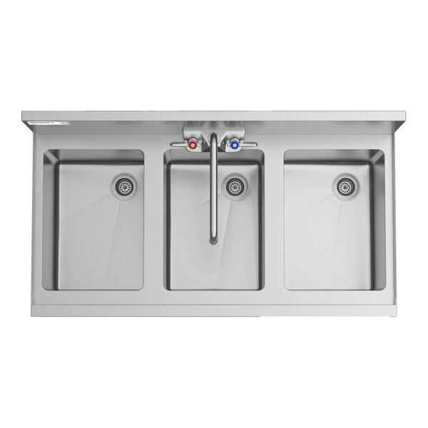 Regency Spec Line 19" x 36" Three Bowl Underbar Sink with Faucet