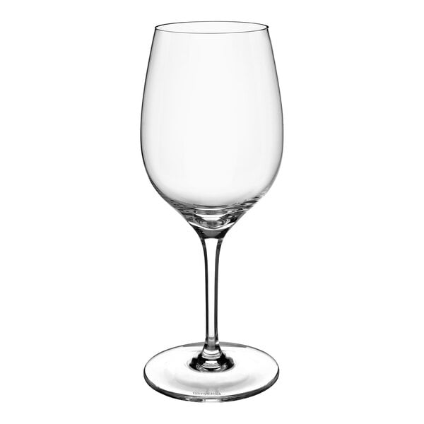 A close-up of a clear Villeroy & Boch white wine glass.