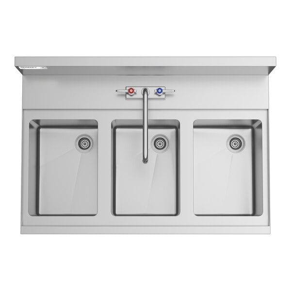 Regency Spec Line 24" x 36" Three Bowl Underbar Sink with Faucet