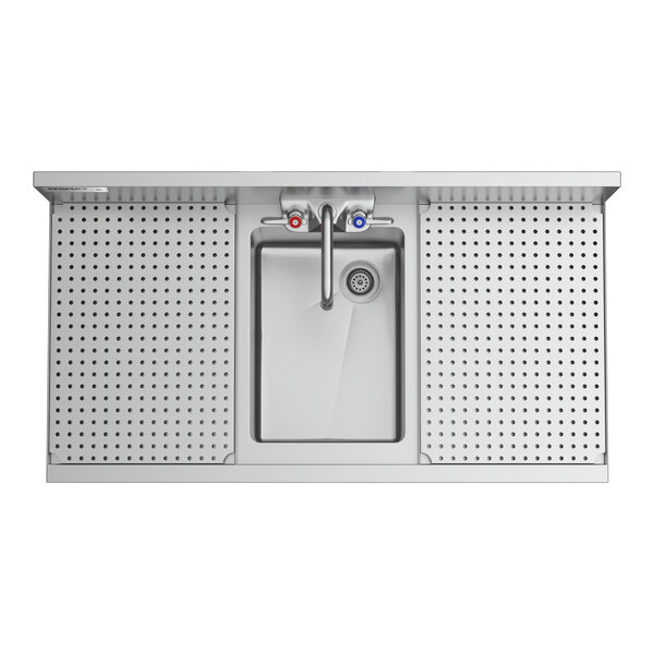 A Regency stainless steel underbar sink with a faucet.