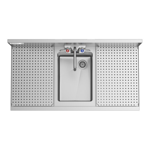 Regency Spec Line 19" x 36" One Bowl Underbar Sink with Two 12" Drainboards and Faucet
