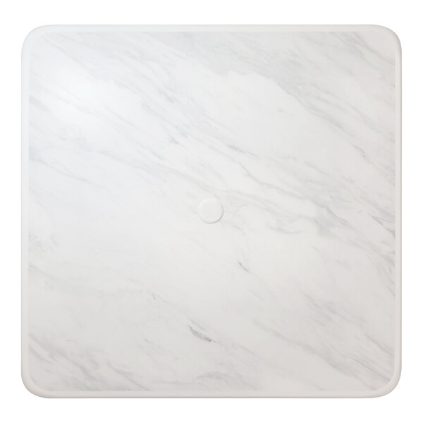 A white square Grosfillex table top.