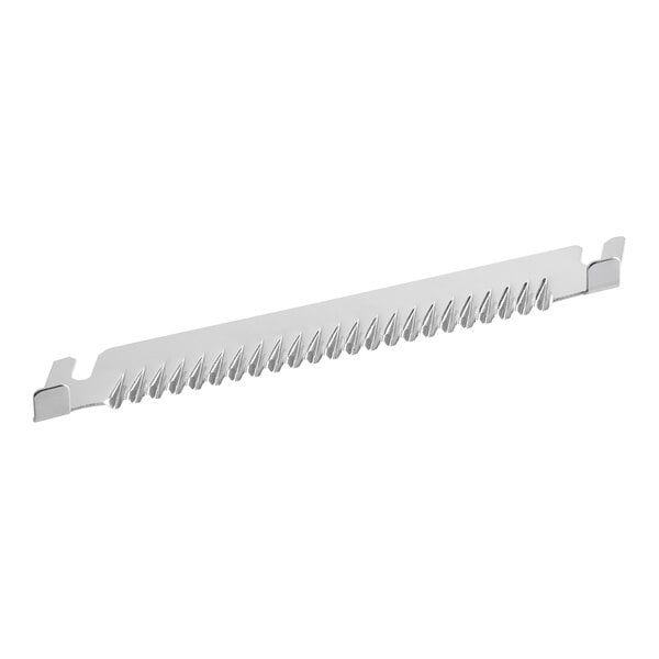A white metal strip with small metal spikes.