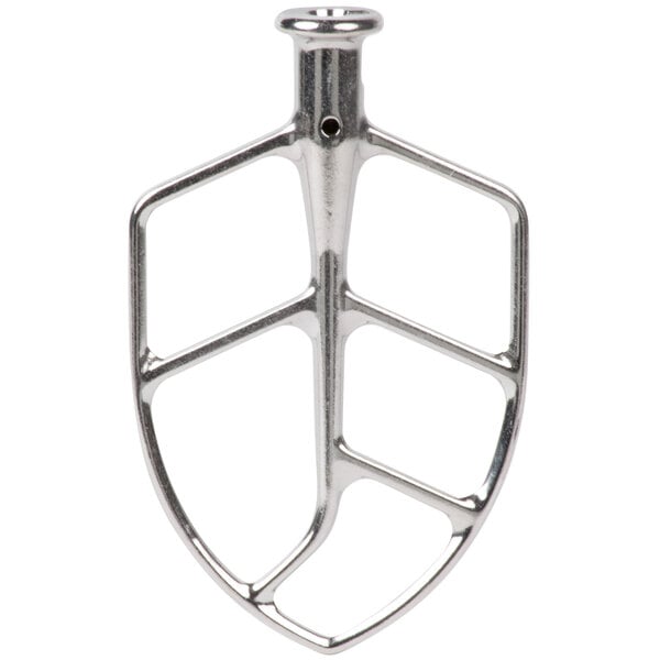 A Globe stainless steel flat beater attachment with a screw.