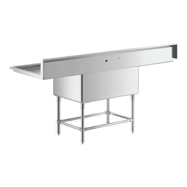 A Regency stainless steel commercial sink with 2 drainboards.