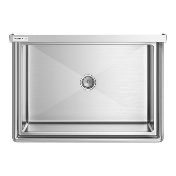 A Regency stainless steel commercial sink with a drain.