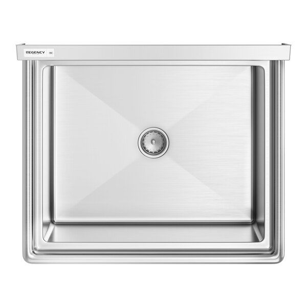 A Regency stainless steel sink with one bowl and a drain.