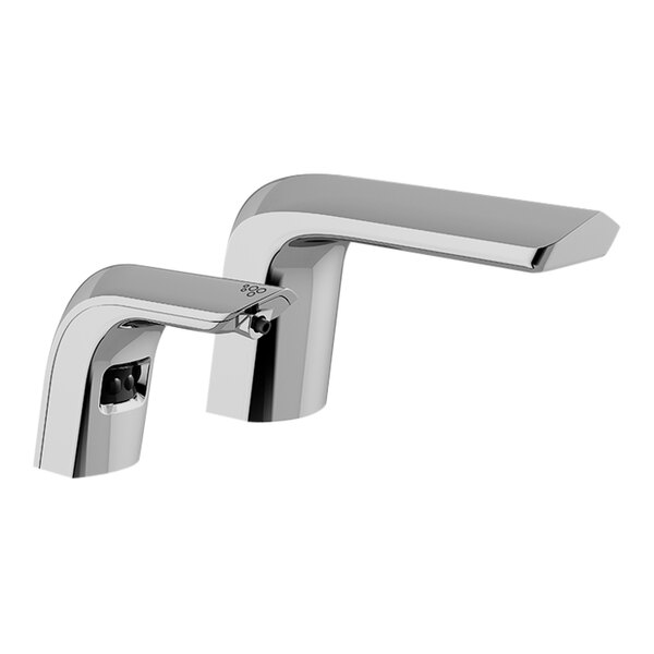 A Sloan polished chrome combination sensor faucet and foam soap dispenser.