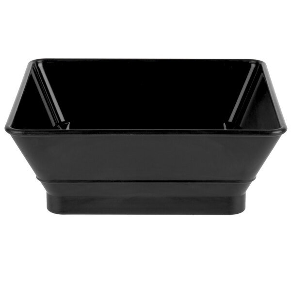 A black square polyethylene basket with a handle.