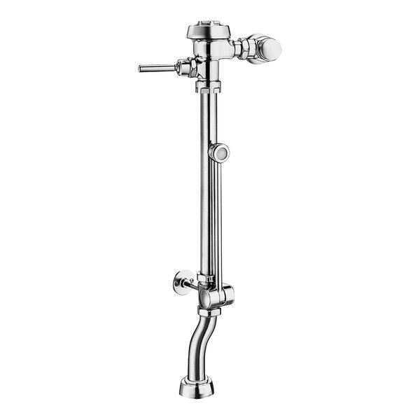 A Sloan Royal chrome plated manual flushometer with a top spud.