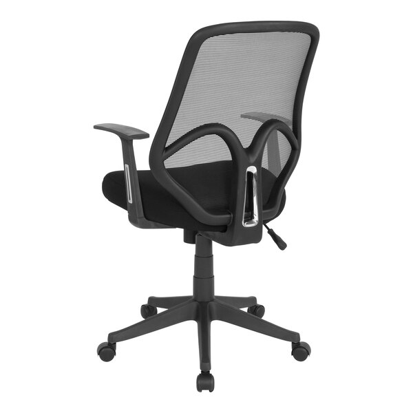 A Flash Furniture Salerno black office chair with a black mesh back.