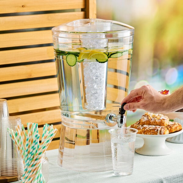 Choice 3-Gallon Acrylic Mosaic Beverage Dispenser with Ice Chamber