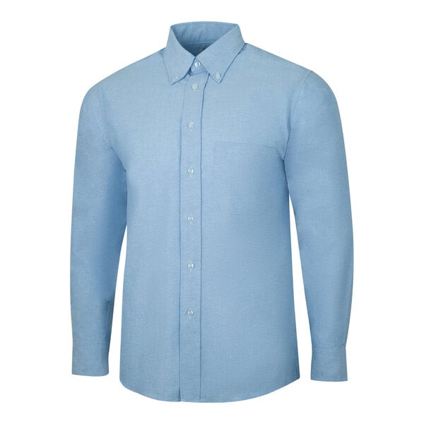 A Henry Segal light blue long sleeved shirt with a button down collar.