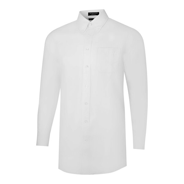 A white long sleeved Henry Segal oxford shirt.