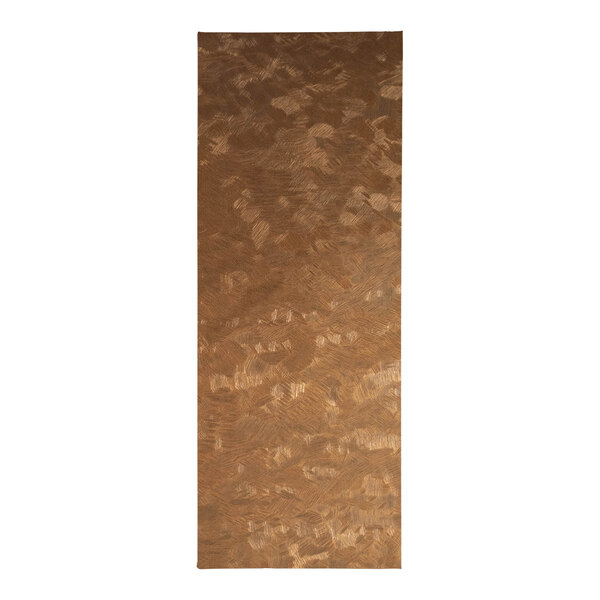 A brown rectangular H. Risch, Inc. Fools Gold brushed metallic menu cover with a pattern on it.