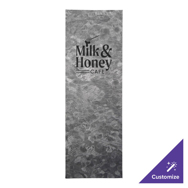 A close up of a H. Risch, Inc. customizable steel metallic menu cover with 6 views.