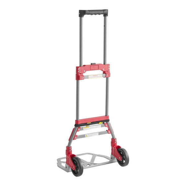 Lavex 133 lb. Aluminum Folding Hand Truck with 5" Rubber Wheels and Telescoping Handle
