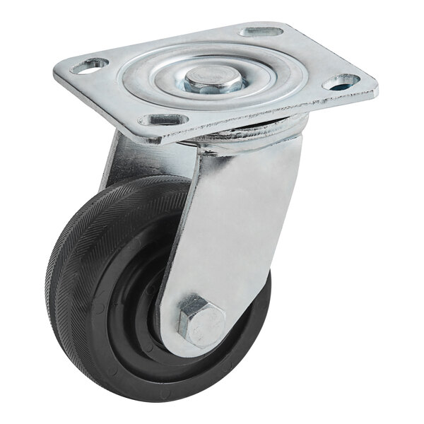 A black and metal Avantco heavy-duty plate caster.