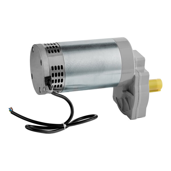 A close-up of a Lavex Brush Motor with a yellow cap and wires.