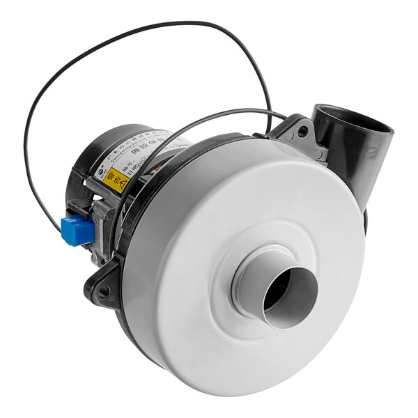 The motor for a Lavex auto scrubber with a blue hose.