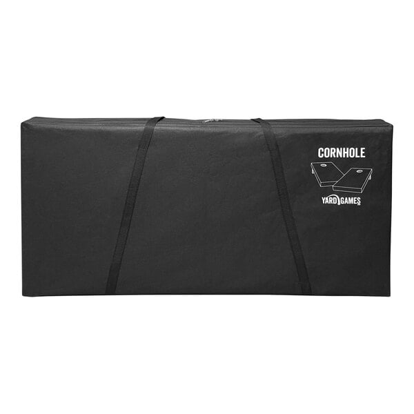 A black bag with white text that says "Yard Games"
