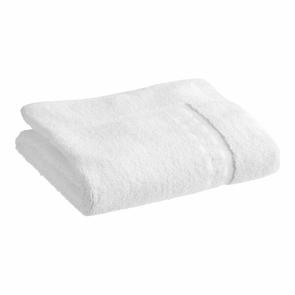 A white 1888 Mills Magnificence Pima Cotton bath mat folded on a white background.