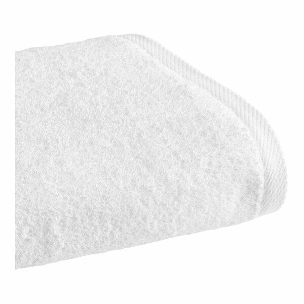 A white 1888 Mills Millennium bath towel.