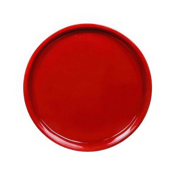 A red Elite Global Solutions Maya coupe melamine plate.