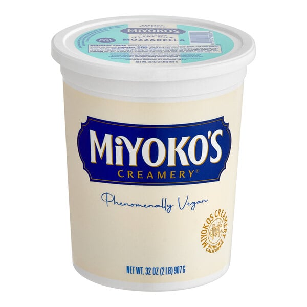 A 32-ounce container of Miyoko's Creamery Liquid Vegan Nut-Free Pizza Mozzarella.