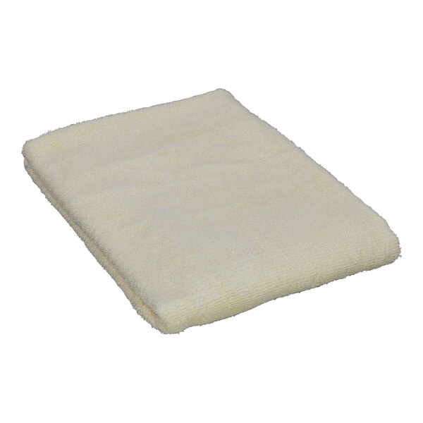A beige 1888 Mills Fibertone pool towel.