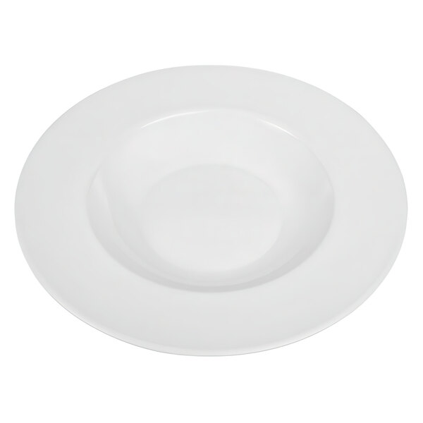 A white bowl with a white background.