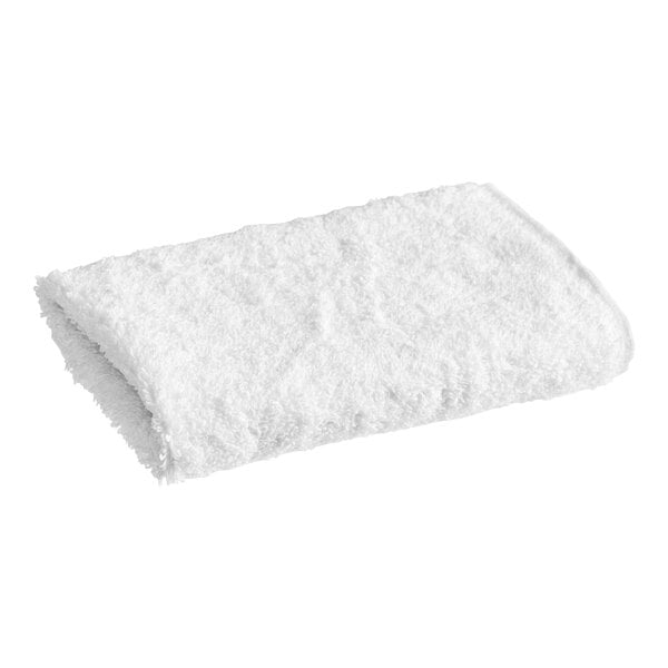 A 1888 Mills white washcloth with no border.
