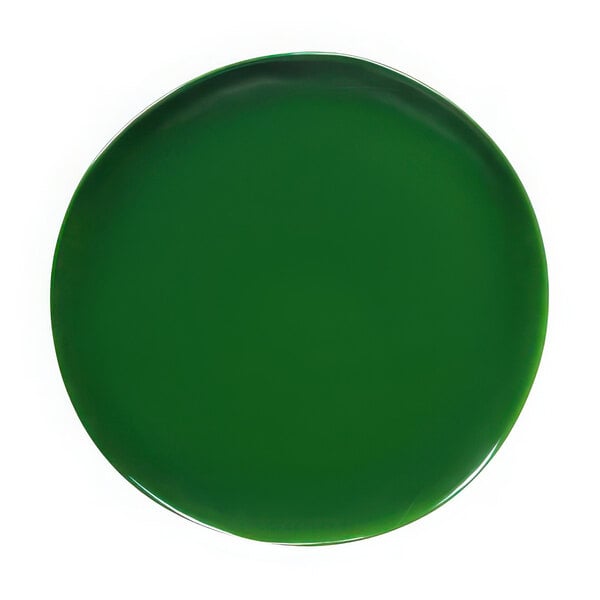 A green plate with a white circle.